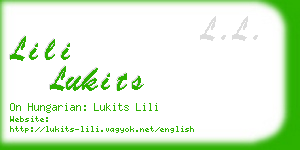 lili lukits business card